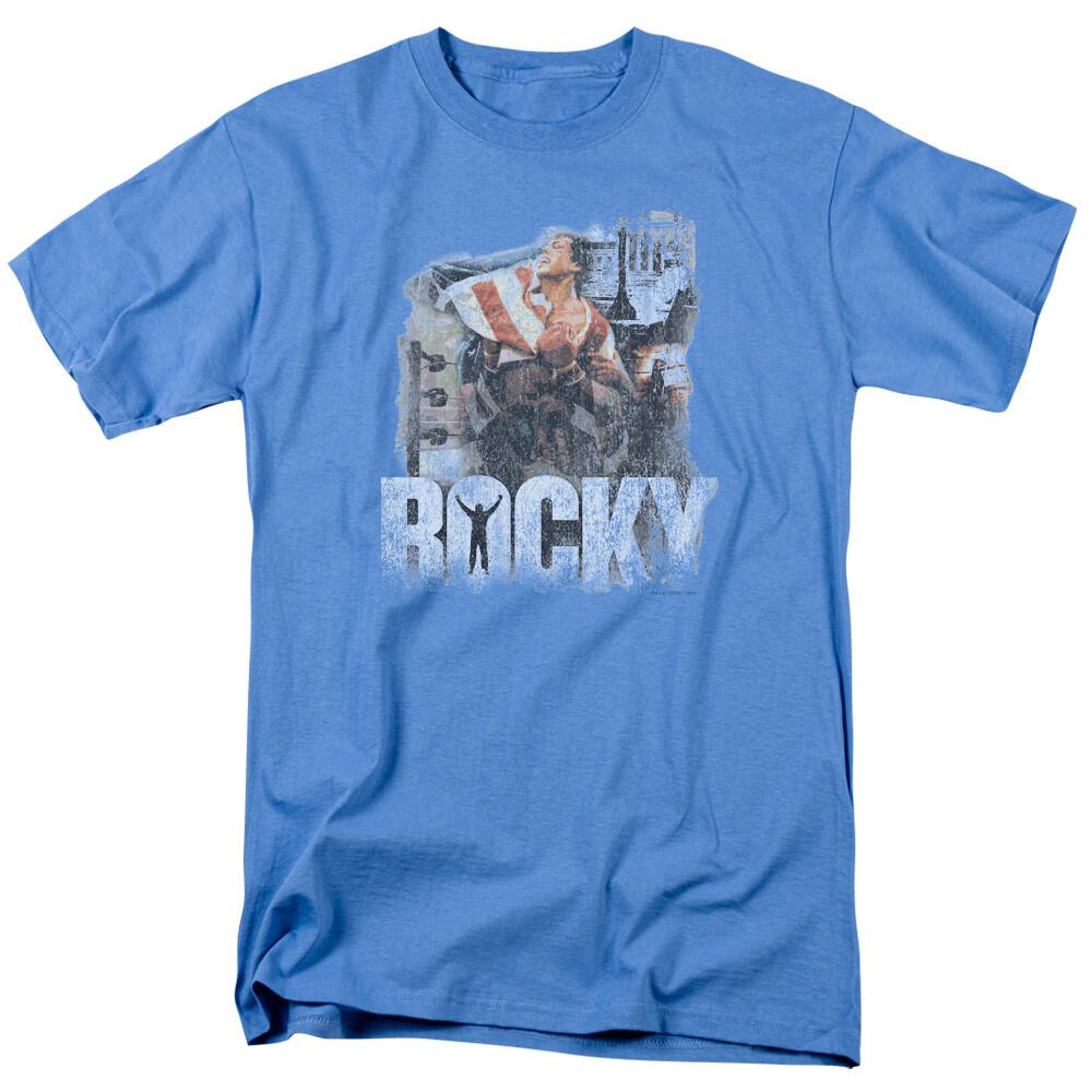 Rocky The Champion T-shirt Mens Licensed Boxing Movie Creed Balboa Carolina Blue L