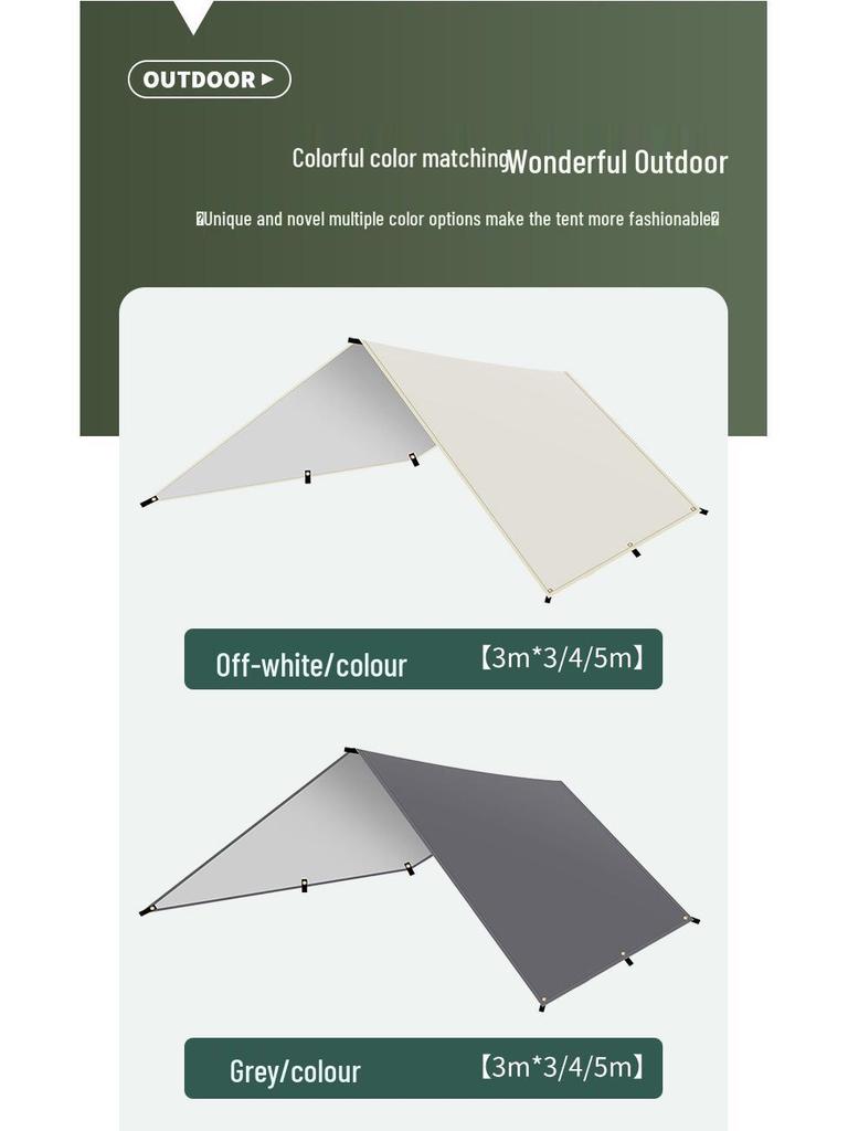 Portable Outdoor Sunshade Rainproof Tent Tarp for Camping and Beach