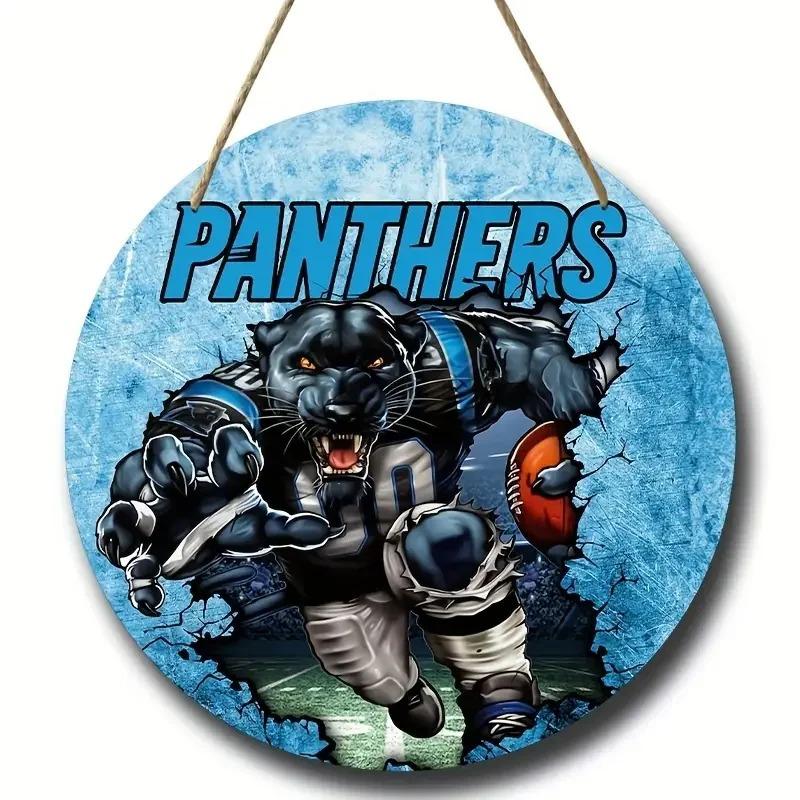 American Football Round Wooden Sign, home Room Holiday Festivals Front Sence Door Wall Hangng Art Sign Decor, Gift for Rugby Fans