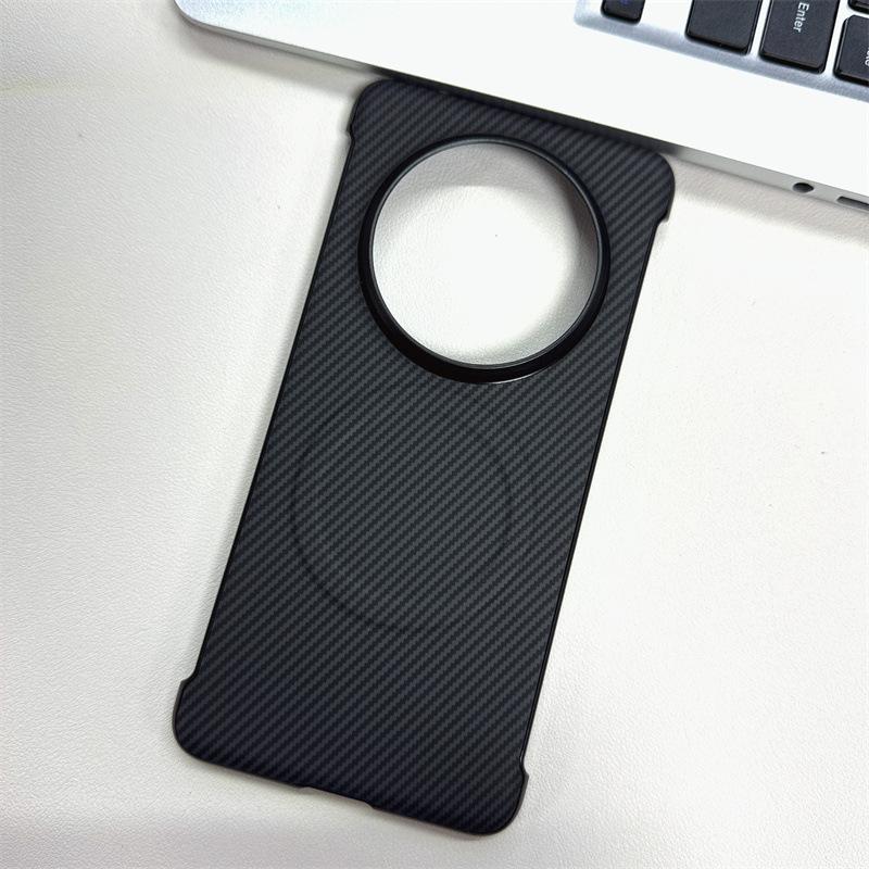 Applicable To Huawei Mate70 Mobile Phone Case Without Border Large Hole Carbon Fiber Pattern Sticker mate40RS Magnetic Protective Cover
