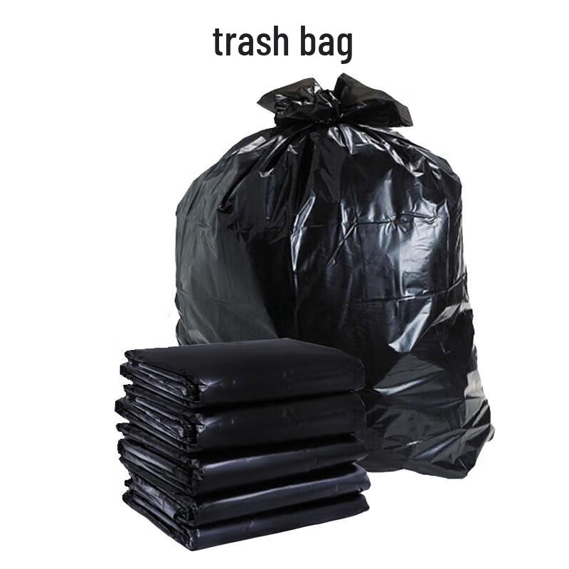 Heavy-Duty Black Flat Trash Bags