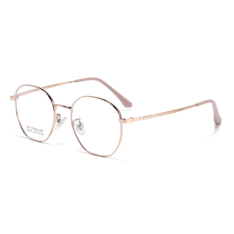 Ultra-Light Retro Polygonal Metal Eyeglass Frames for Myopia & Plano Lenses