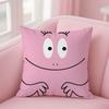 Cartoon Barbapapa Pillow Case Square Double-Sided Printing Short Plush Sofa Cushion Cover Bedroom Bedside Pillow