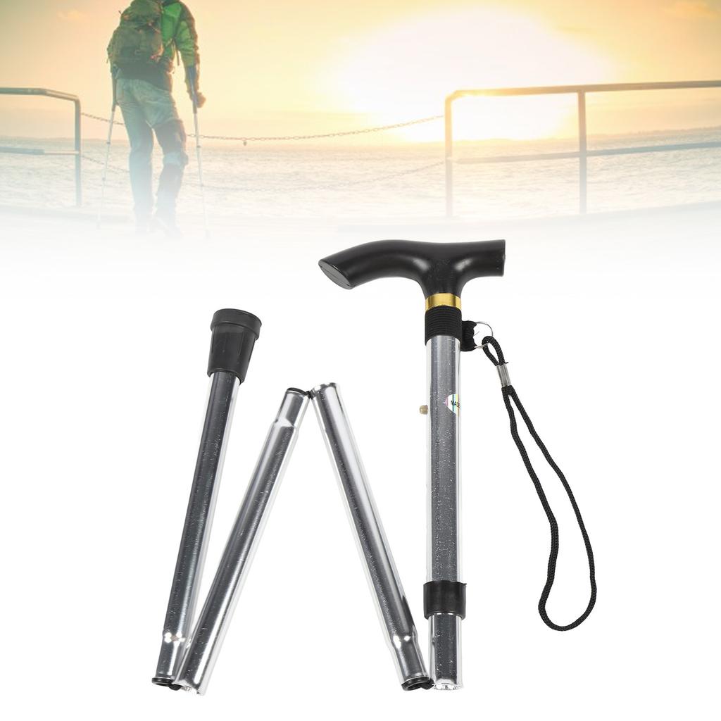 Αναδιπλούμενος Μπαστούνι Κράματος Αλουμινίου Πεζοπορία Ορειβασία Αναδιπλούμενο Μπαστούνι για Ηλικιωμένους Άτομα με Αναπηρία Άνδρες Γυναίκες