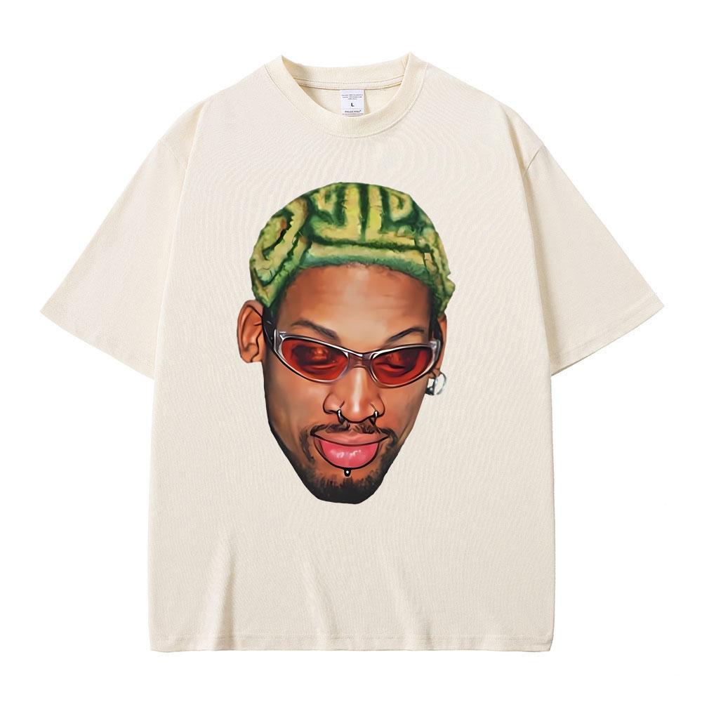 The Worm Dennis Rodman Head Graphic Tshirt Male Vintage Oversized Basketball Boys T Shirt Men's Hip Hop Fashion Street T-shirts