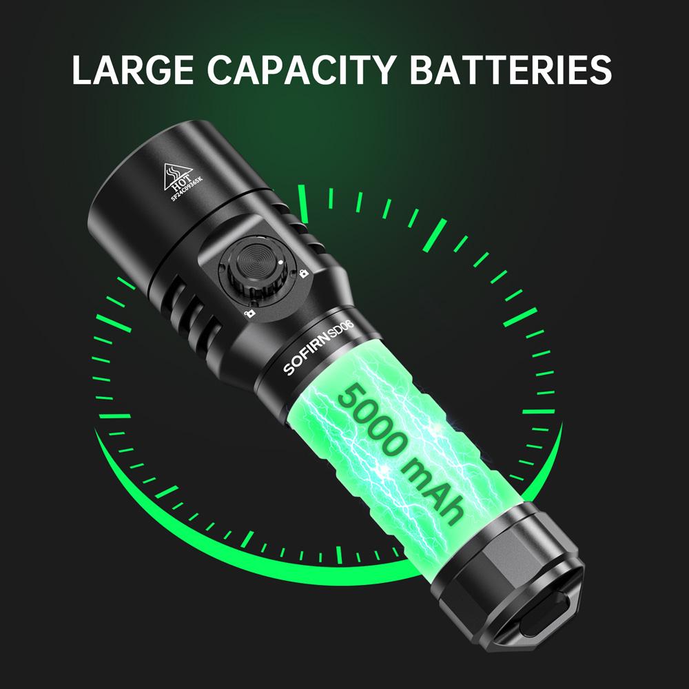 SOFIRN SD06 Diving Flashlight SFT70 3200lm Rechargeable Underwater Deep Scuba Torch Dive LED Light Powerful Under 100M 3