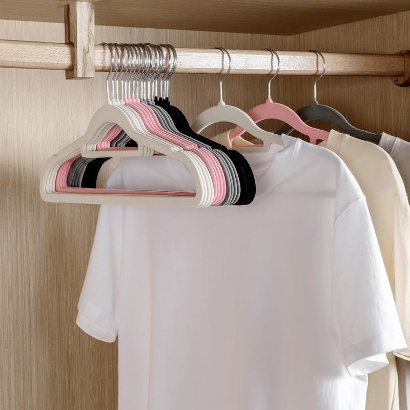 Premium Velvet Hangers Set Of Ten With Thick Non-slip Design For Clothes Drying And Storage