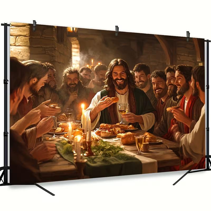 2D Printing Jesus Last Supper Tapestry, Christian Faith Canvas Print