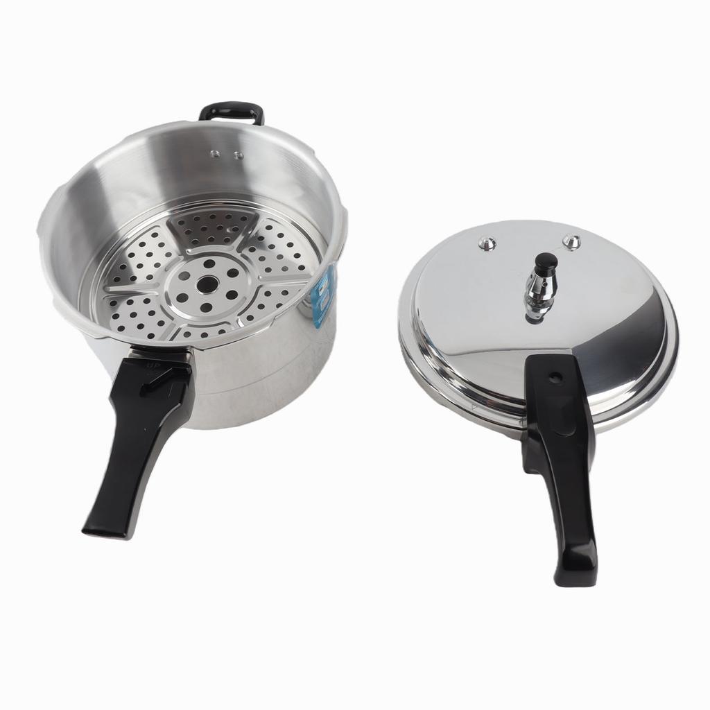 Pressure Cooker 5L Aluminum Alloy Explosion Proof Fast Cooking Canning Cooker Pot with Steam Rack for Gas Electric
