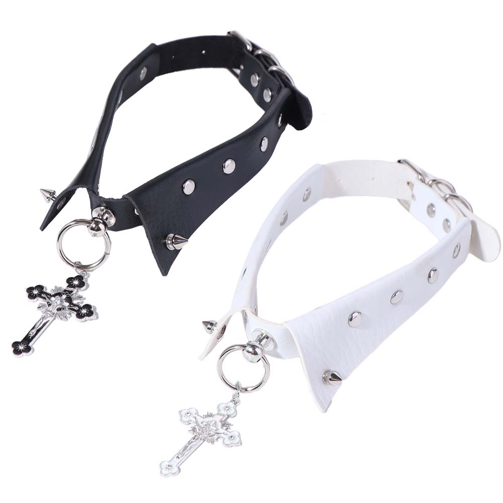 PU Leather Punk Choker Studded Fake Collar Necklace Fashion Rivet Choker Party