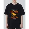 Μαύρο T-shirt με στρογγυλή λαιμόκοψη Ride The Fire Horse To Glory Με Γραφικό Σχέδιο Απλό Ρούχο Για Άνδρες Και Γυναίκες Unisex Streetwear Μοντέρνα Δήλωση Κορυφή