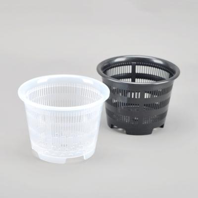 Panier en plastique respirant pour orchidées, tasse en maille transparente, pour plantes en pot, plateau de pépinière, trou de suspension, blanc et noir