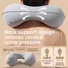 Press Inflatable U-Shape Neck Pillow, 30-Second Fast Inflation Portable Foldable for Travel Office Car, Ergonomic Support •