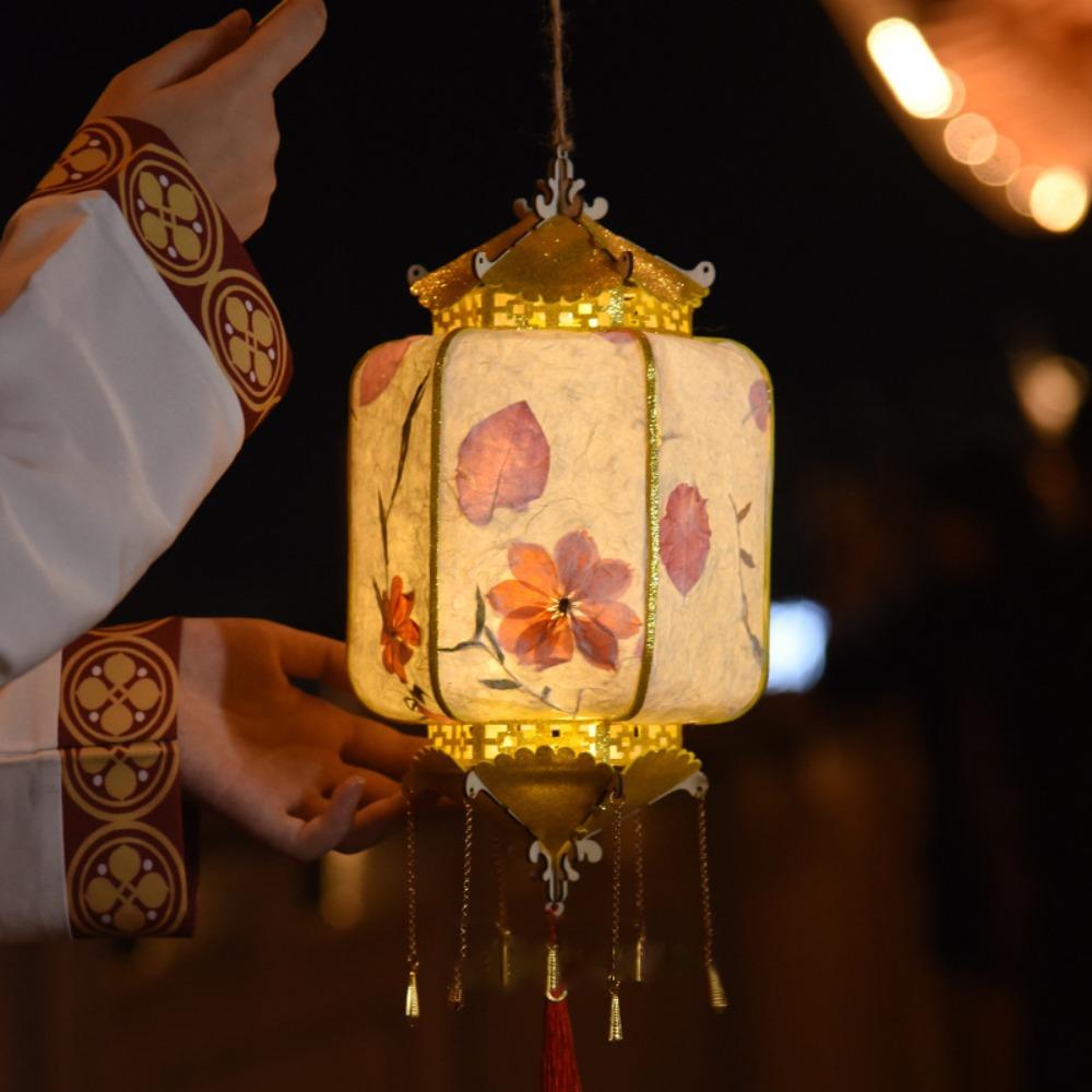 Handheld Mid-Autumn Festival Retro Lantern Glowing Portable Lantern Moon Festival