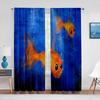 Koi Fish Ink Painting Goldfish Sheer Voile Curtains Window Treatment Chiffon Tulle Curtain for Kitchen Living Room Bedroom Drape