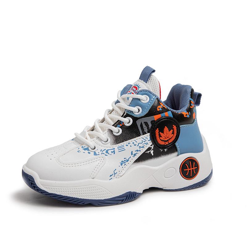 Boys basketball shoes children's soft-soled sports shoes 2025 spring and autumn new girls' running shoes medium and older boys' sneakers