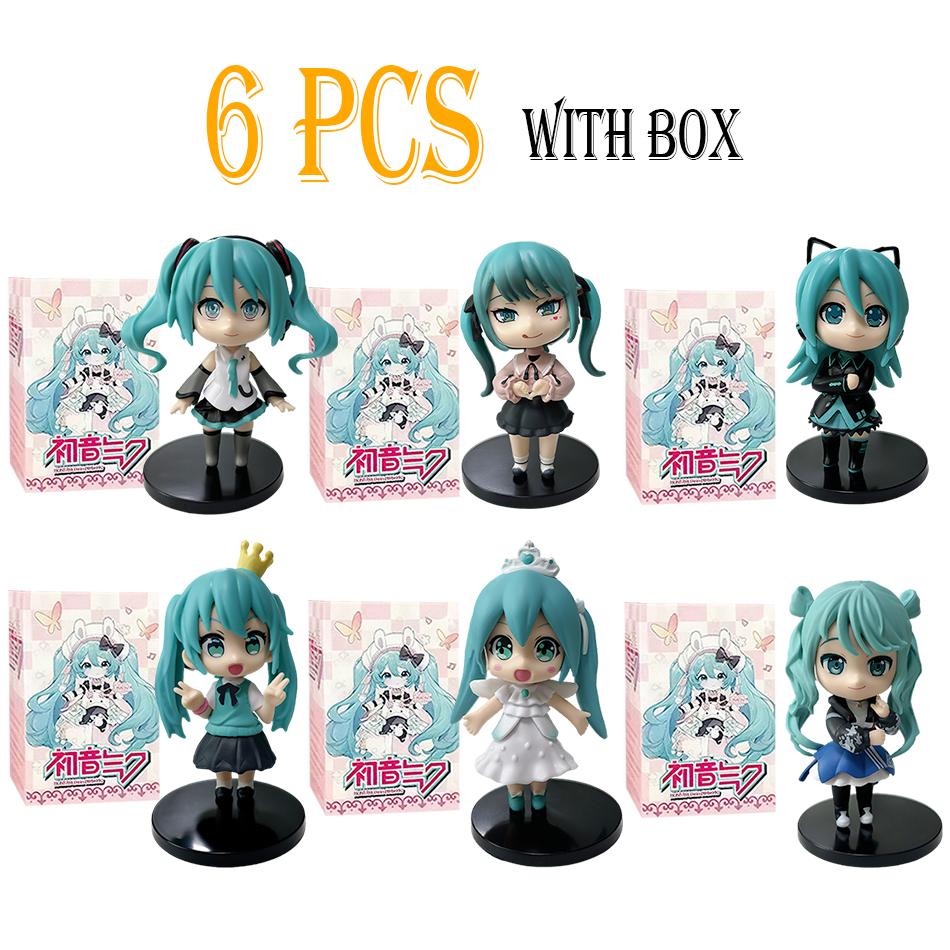 6 PCS Hatsune Miku Q Edition Series Handmade Blind Box Children's Toys Birthday Halloween Christmas Gift Desktop Decoration