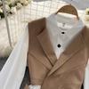 Hochwertiger zweiteiliger Anzug, Damen Herbstmode, Ausländischer Stil, Modisches Layering, Kurzes Westentop, Weißes langärmeliges Hemd