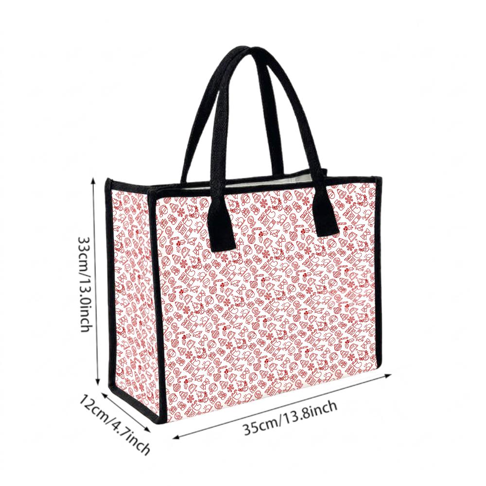 Fashion Printed Tote Bag Casual Large Capacity Portable Daily Shoulder Handbag for Ladies Outdoor Use