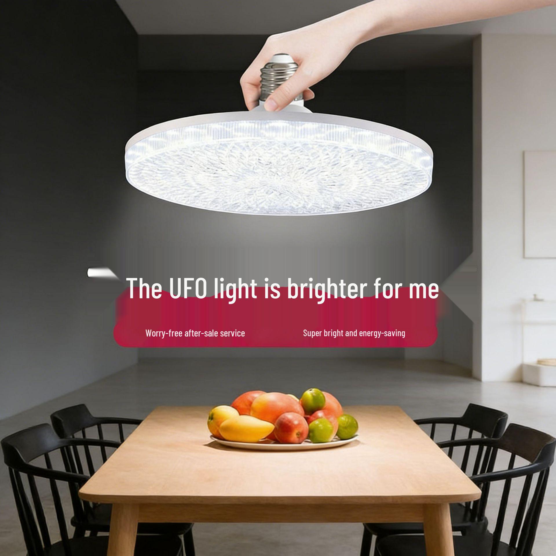 

New Crystal Saucer Lamp: Energy-Saving Ceiling Light for Living Room & Bedroom, E27 Screw Base 120 mm