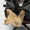 Martin boots short boots new platform spring and autumn boots fried street matte leather retro polished big yellow boots