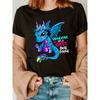 Women's -Chinese & Cute Dragon Print T-Shirt - Short Sleeve Crew Neck Semi-Sheer Top with -Shaped Dragon, Casual Blouse