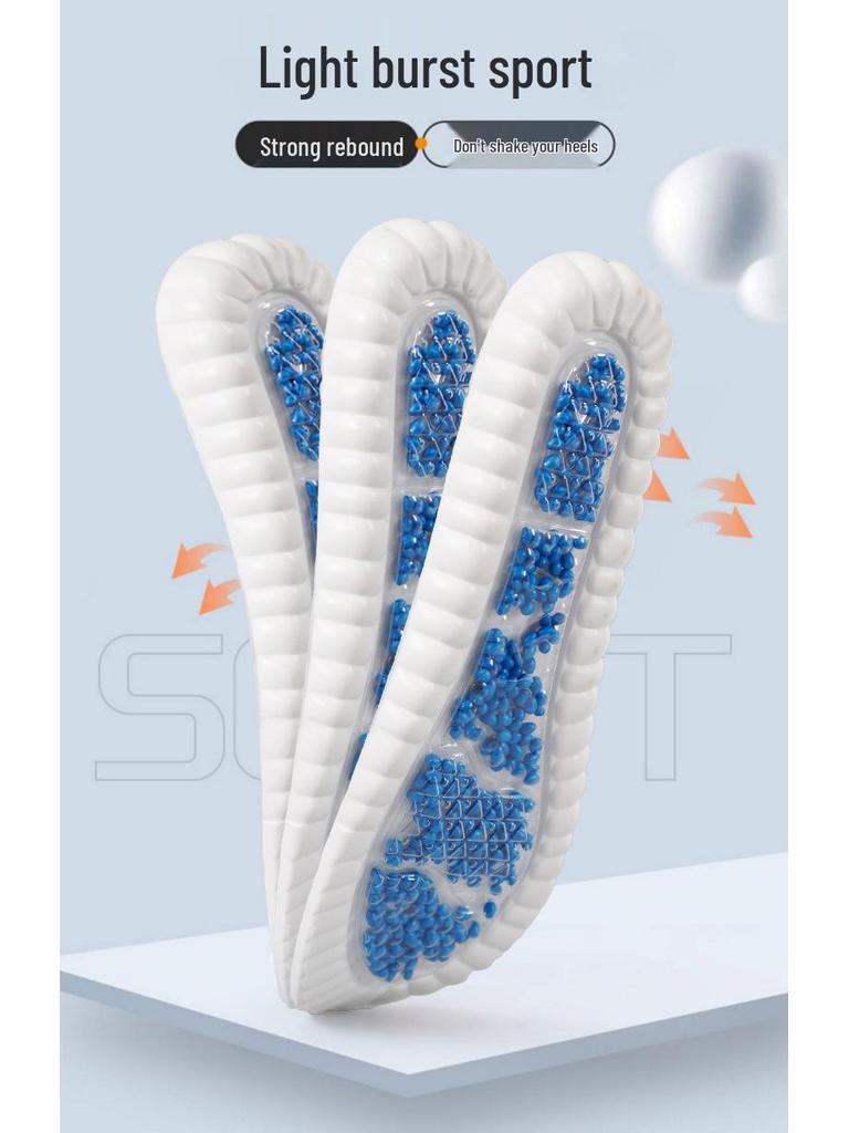 Popcorn Air Cushion High Elastic Sports Insole - Breathable, Sweat-Absorbent, Soft, for Running & Military Training