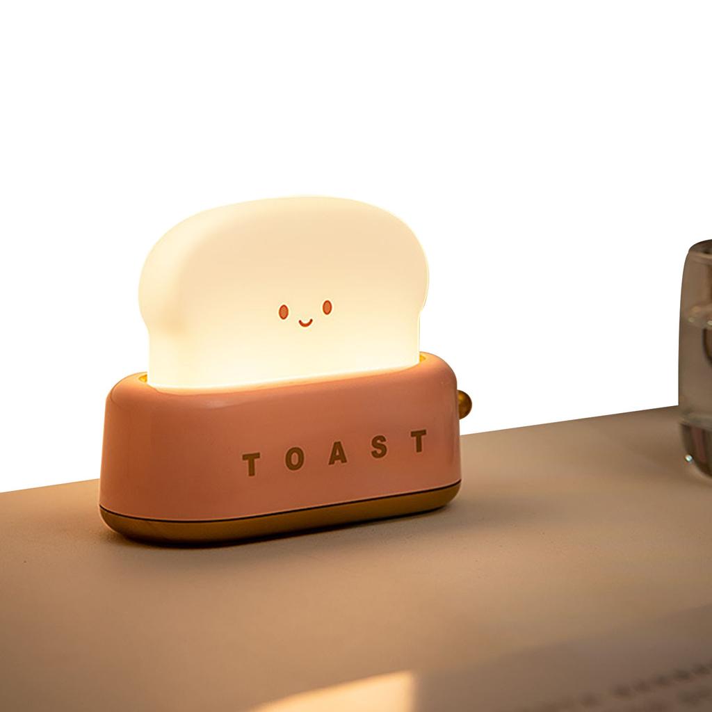 Cute Toast Night Light Dimmable LED Toaster Night Lamp Rechargeable Cordless Nursery Night Light For Kids Cute Bedroom Bedside