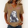 Women's Casual Letter Print V-Neck Short Sleeve Pullover Top