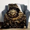 Golden Celestial Flannel Blanket Throw Blanket Soft Warm Sofa Bed Camping Car Home Decor Unique Christmas Gift C9301882