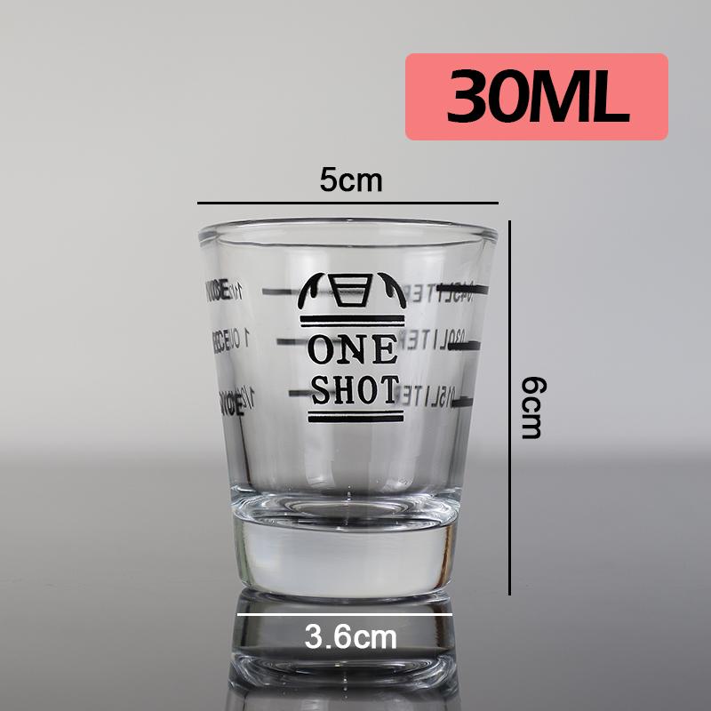 

30ML/60ML/90ML Glass Measuring Cup Scale Supplies Espresso Shot Glass Liquid Glass Ounce Cup Kitchen Measure Coffee Tool Barista