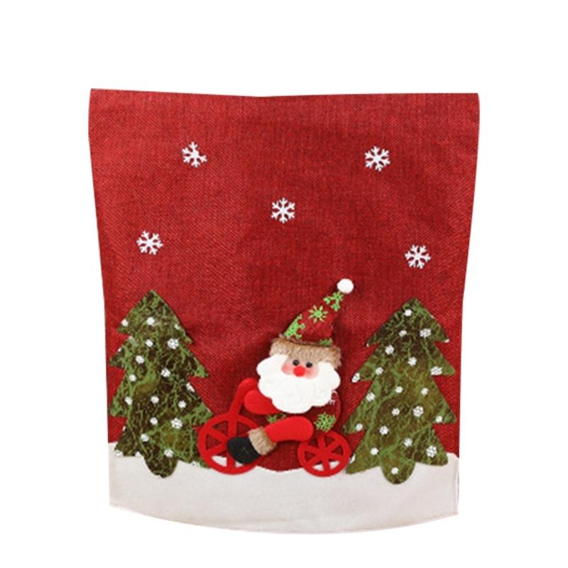 Roter Weihnachtsmann Schneemann Rentier Hut Stuhlbezug Weiche Filze Überwurf für Weihnachtsfeiertage Esszimmerdekoration
