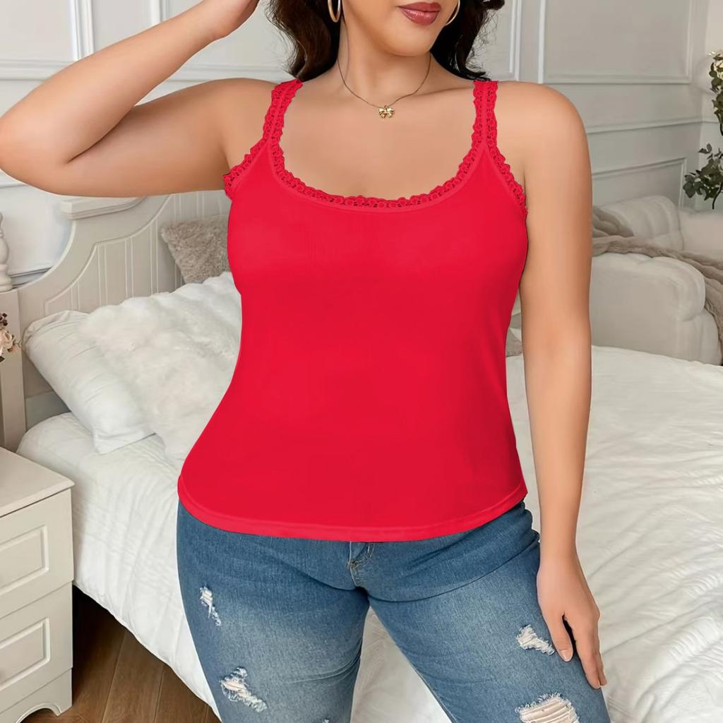 Popular Lace Sling Vest Women's Summer High Elasticity Plus Size Outside Wearing Bottoming Shirt