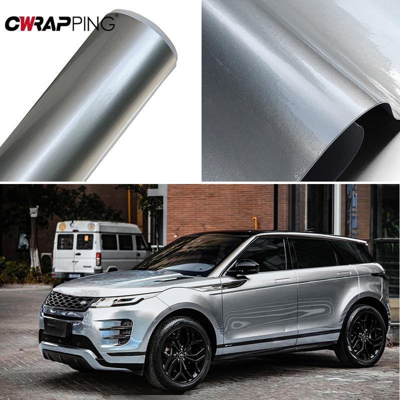 Glossy Car Stickers Aurora Silver Car Body Film Air Release Vinyl Wrap Film Waterproof Color Change Sticker for Auto Accessories