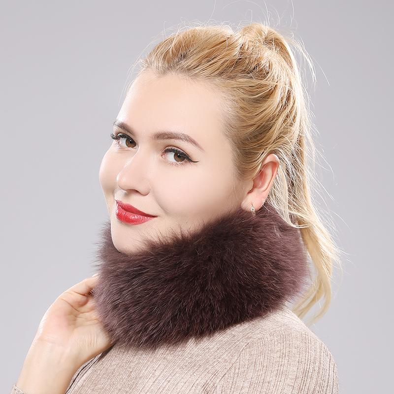 New Lady Real Fox Fur Scarf Women Natural Real Fox Fur Ring Scarves Girl Lovely Good Elastic Knitted Genuine Fox Fur Headband