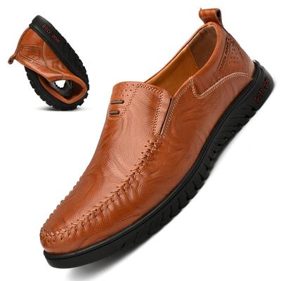 Herren Lederschuhe Einfache Mode Mokassins Echtleder Freizeitschuhe Herrenschuhe Sommer
