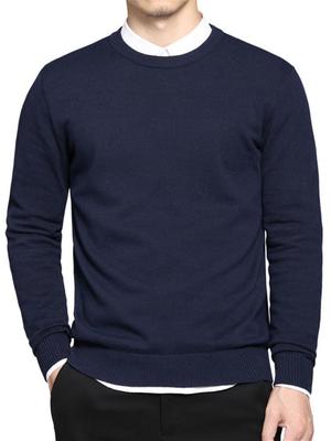 Bvaeocl Winter Rundhals Strick Uni Lang BV147 Herrenpullover, Warm, Farbe, Lässig, Ärmel, Unterhemd, Stilvoll, Frühling/Herbst Outfit, (JP, Alphabet,