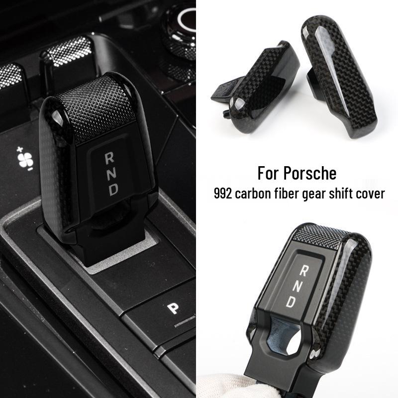 Porsche 992 Carbon Fiber Gear Shift Cover for 2019-2023 911 Models.