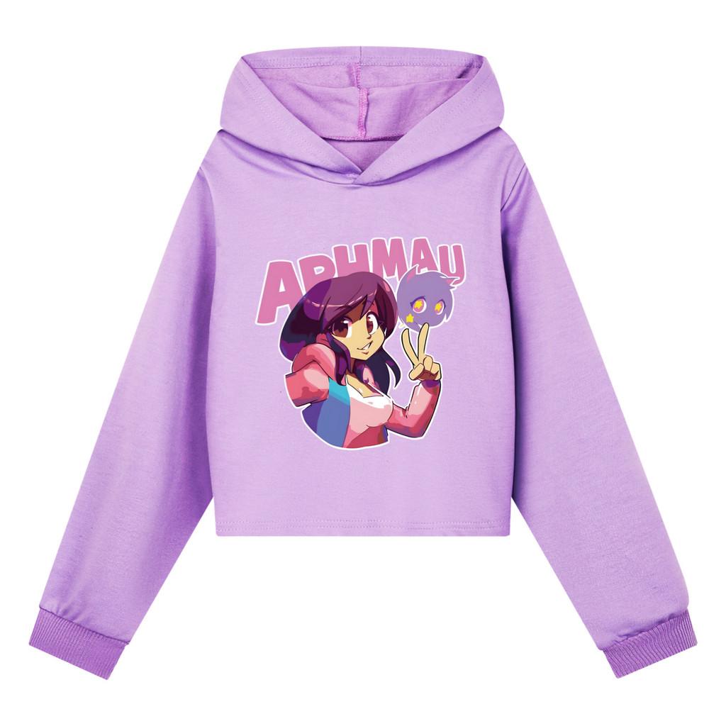 

5369 Детские Девочки APHMAU Принт Модные Повседневные Худи с Длинным Рукавом 110cm фиолетовый