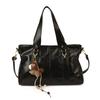 Simple Vintage Solid Color PU Leather Women's Shoulder Bags Versatile Glossy Ladies Messenger Bag Large Capacity Female Tote Bag