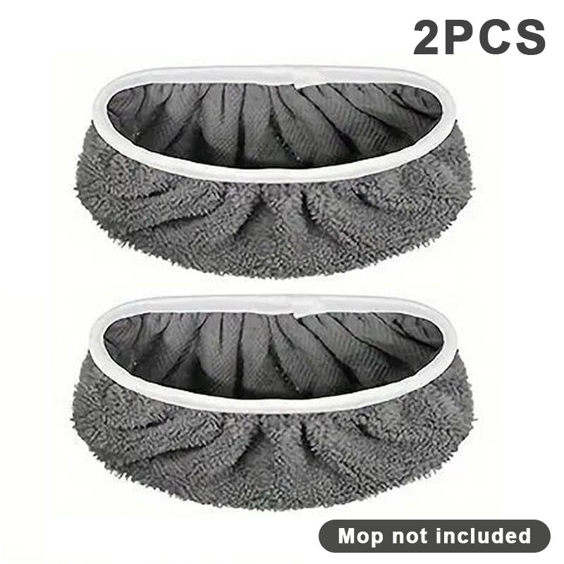 2Pcs Reusable Mop Pads With High Water Absorption And Ultra-Fine Fiber Cleaning Pads That Can Firmly Adhere To Most Standard Mop