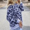 Women's Fashion Leopard Print Round Neck Long Sleeve Loose Sweater Top