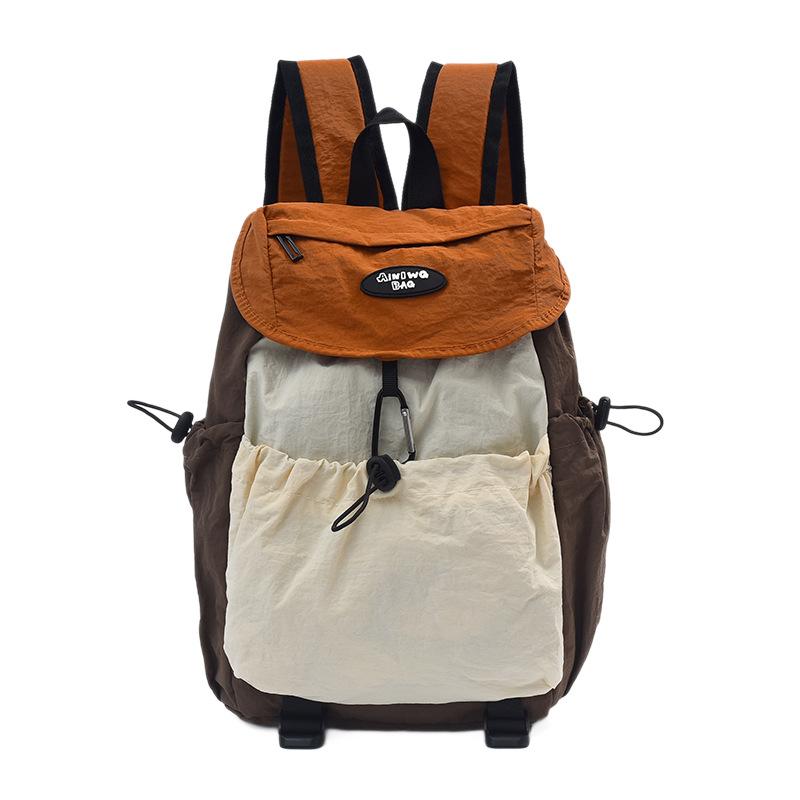 Schoolbag Simple Solid Color Large Capacity Travel Backpack Female Leisure Japanese Junior High School Student High School Student Schoolbag Male 