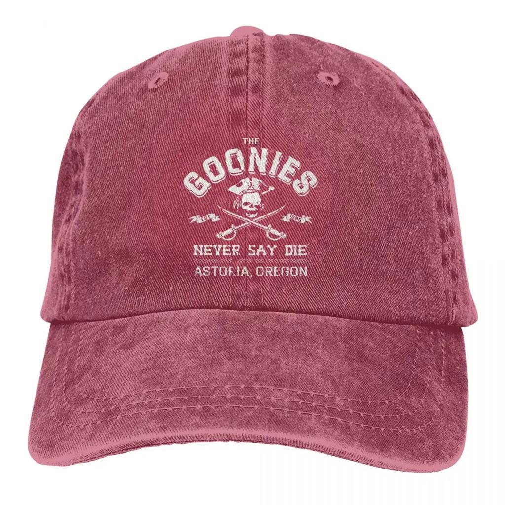 The Goonies Vintage Circa 1985 Accessories Men Women Trucker Hat Distressed Denim Caps Hat Retro Outdoor Summer Adjustable