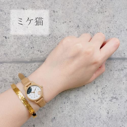 Follow (Follow) Watches Follow Catmint Cat Case Watch H01023S-1 BR Women's Brown