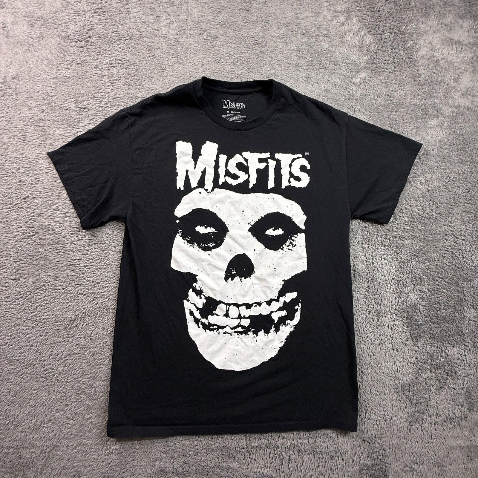 Misfits Fiend Skull Punk Rock Band Tee M Men Black Short Sleeve Cotton Unisex T-Shirt S