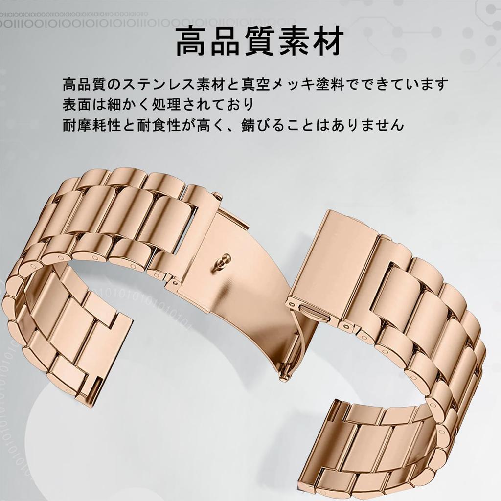 LuFiYa Stainless Steel Watch Band, 18mm, 20mm, 22mm, and 24mm Replacement Bands, Metal Band Strap, Business Style, Includes Strap Adjustment Tool,