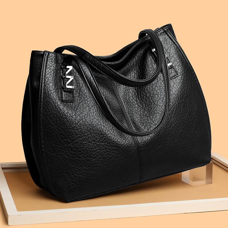 

Soft Leather Large Capacity Women Tote Bags Luxury Shoulder Bags Fashion Handbags and Purses Commuting Sac a Main 35cm 13cm 31cm