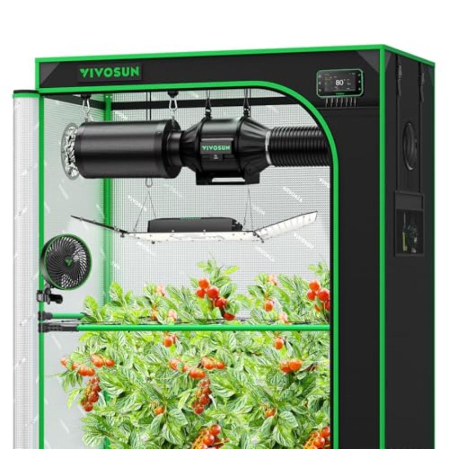 Smart Pro Grow Tent Kit 2x4 Complete Grow System with WiFi-Integrated Automatic Control 2-in-1 Tunable Spectrum LED Grow Light