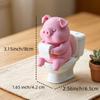 Cartoon Pig Figurine 3D Printed Toilet Pig Decoration Novelty Pig Sitting on Toilet  Gift